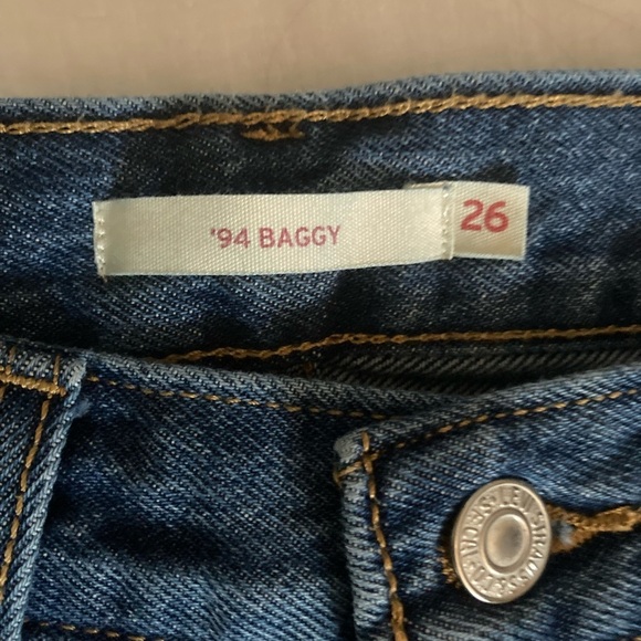 Levi’s 94 Baggy Jeans Size 26 Dark Wash Navy Blue - Picture 5 of 8